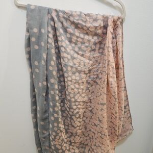 Polka Dot Sheer Scarf in Blush and Slate